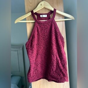 Hollister Burgundy Lacey Tank Top